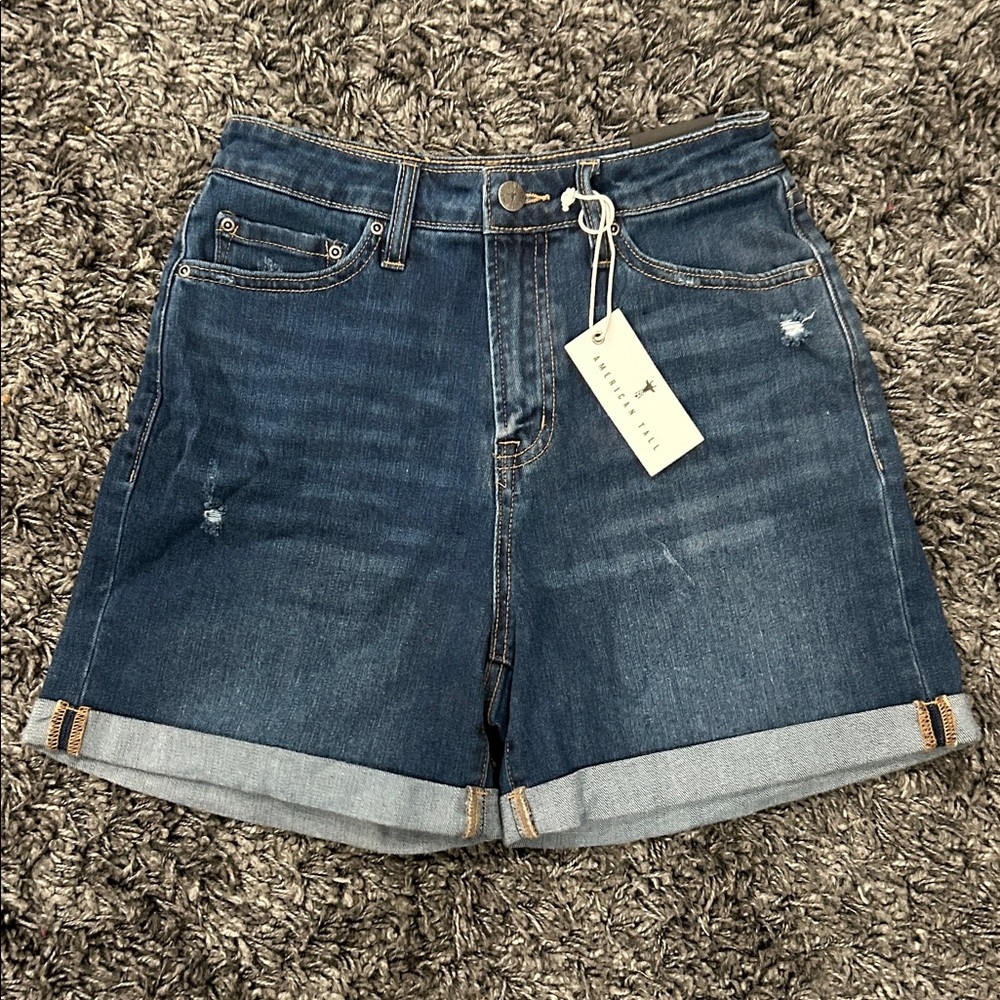 American Tall Dark Blue Jean Shorts